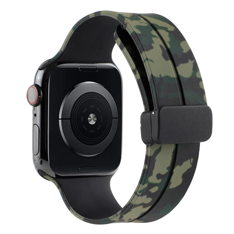 For Apple Watch Series 9 8 7 41mm 6 5 4 SE (2023) SE (2022) SE 40mm 3 2 1 38mm Magnetic Watch Band Camo Silicone Watch Strap For Apple Watch Series 9 8 7 41mm 6 5 4 SE (2023) SE (2022) SE 40mm 3 2 1 38mm Magnetic Watch Band Camo Silicone Watch Strap